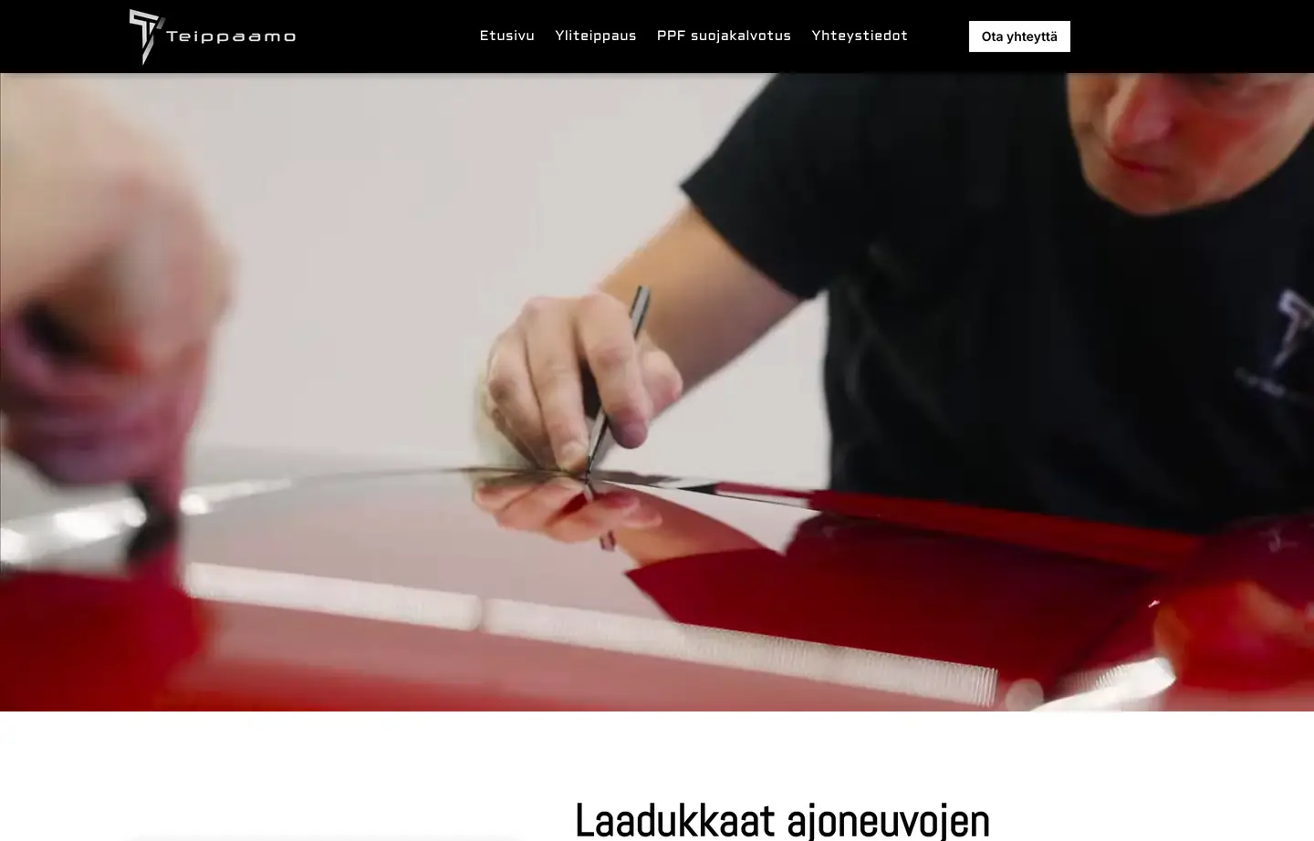 Teippaamon kotisivujen etusivu: ajoneuvojen yliteippaus ja suojakalvot